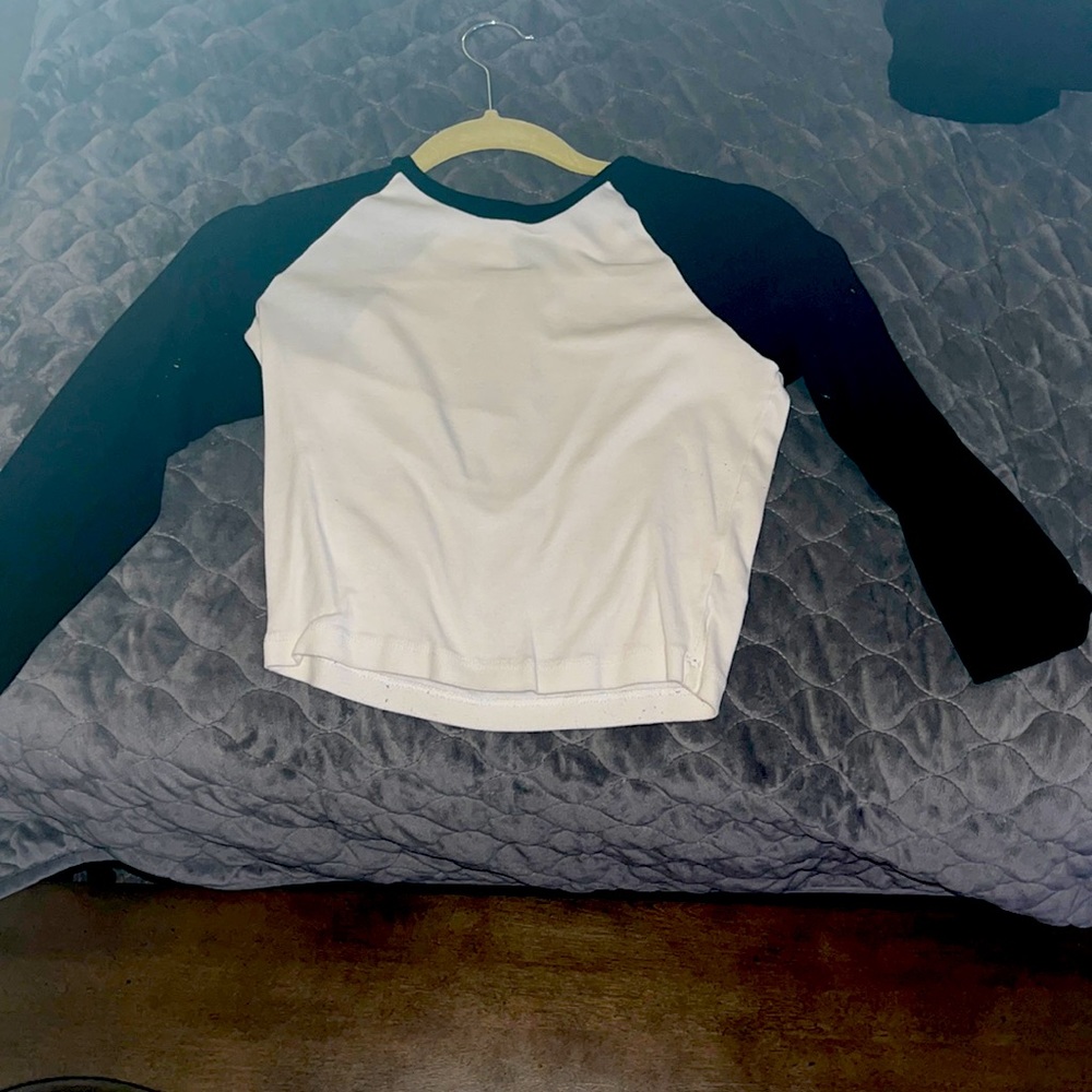 A black and white crop top from wild fable